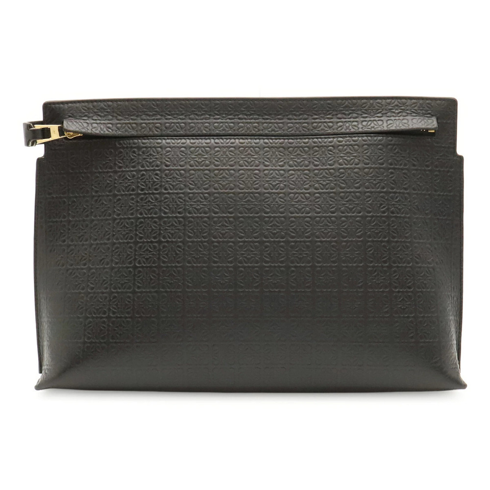Loewe Repeat Anagram T Pouch Clutch Bag Shoulder Multi Leather Black